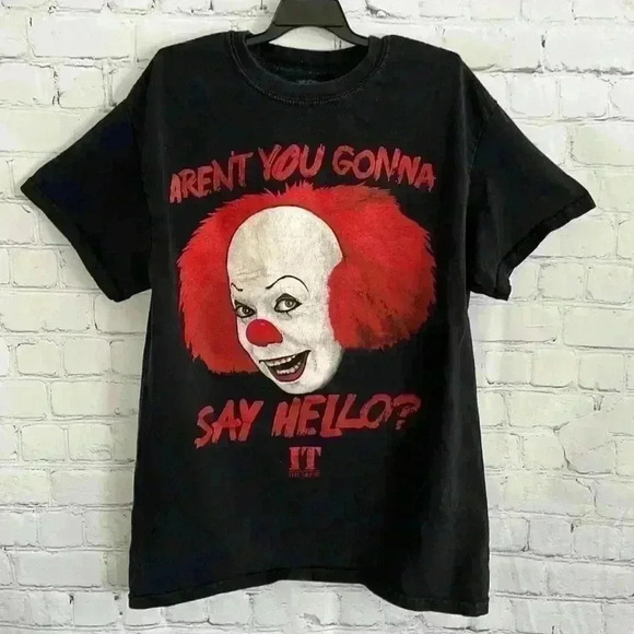 Pennywise Aren't You Gonna Say Hello Short Sleeve Shirt Men’s Small IT THE MOVIE - Picture 1 of 4